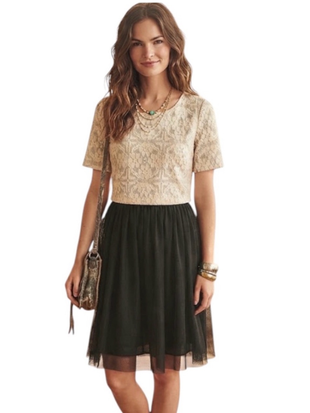 Coquette Fairycore Ivory Navy Laced Tulle Midi Dress ANTHROPOLOGIE WESTON S NWT